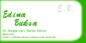 edina buksa business card